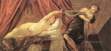  Wife Oil Painting - Joseph and Potiphars Wife Italian Renaissance Tintoretto
